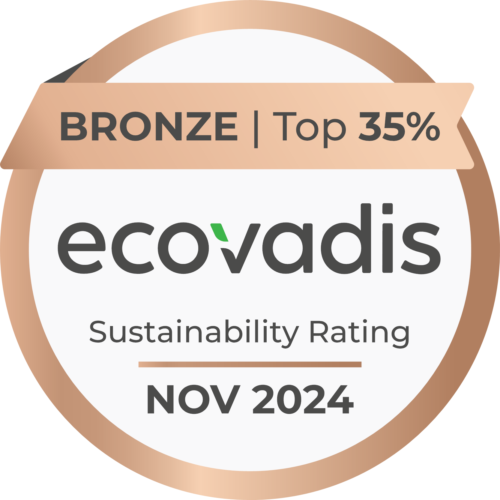 EcoVadis Sustainability Rating Bronze