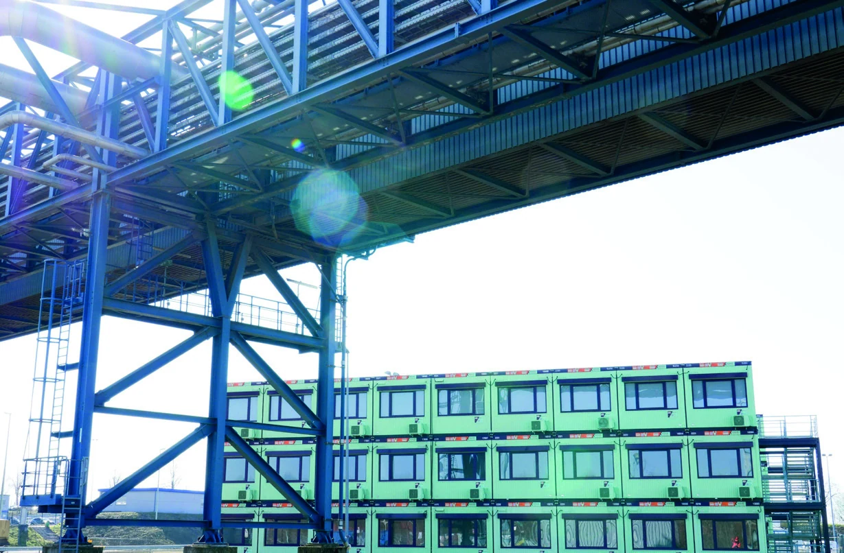 Modulare Anlage im industriellen Umfeld am Kraftwerksstandort Neurath